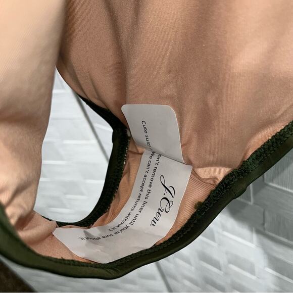 J. Crew Women’s Ruched Square Neck One Piece Swimsuit Safari Green Plus Size 24 - Picture 15 of 15